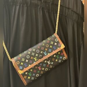 Louis Vuitton Black Murakami Multicolor Monogram Wallet